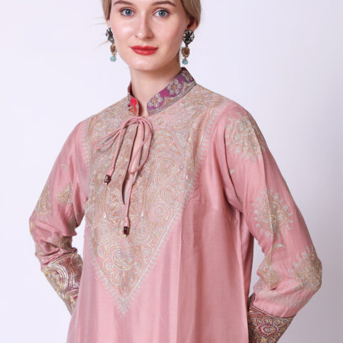 Computer Embroidered Silk Kurta