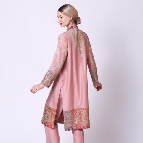 Computer Embroidered Silk Kurta