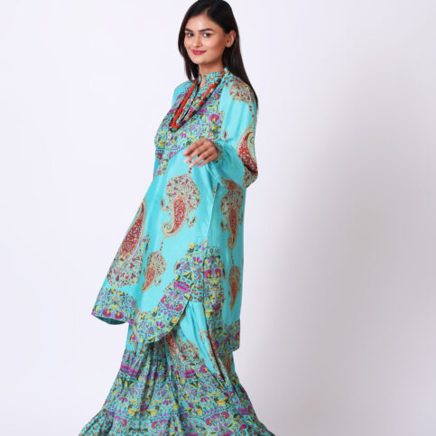 Coordinate Print Joker Patch Raglan Sleeve Tunic