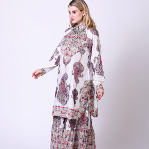 Coordinate Print Joker Patch Raglan Sleeve Tunic