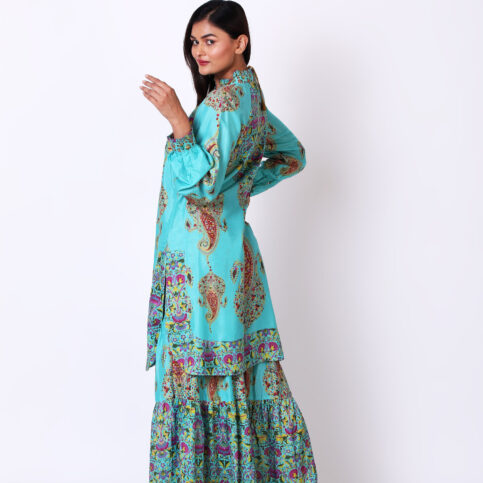 Coordinate Print Joker Patch Raglan Sleeve Tunic