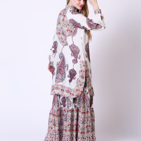 Coordinate Print Joker Patch Raglan Sleeve Tunic