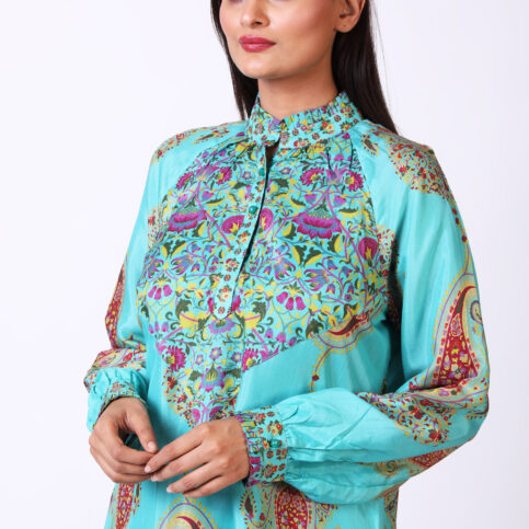 Coordinate Print Joker Patch Raglan Sleeve Tunic