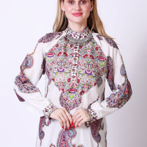 Coordinate Print Joker Patch Raglan Sleeve Tunic