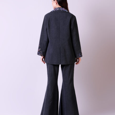 Cotton Canvas Lenticular Embroidered Jacket