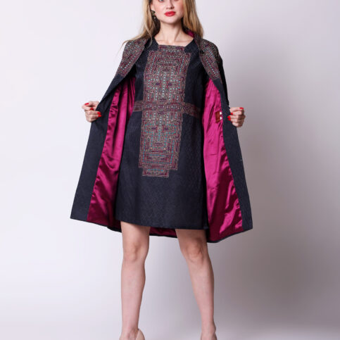 Cotton Satin Jacquard Banjara Print Jacket