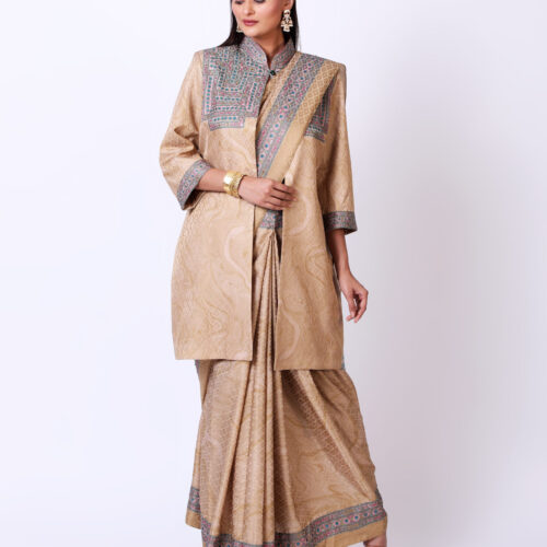 Cotton Satin Jacquard Banjara Print Jacket