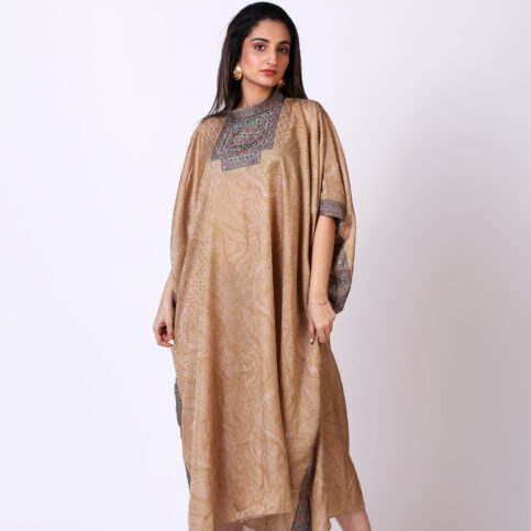 Cotton Satin Jacquard Banjara Print Kaftan