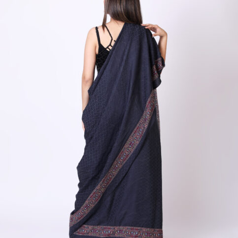 Cotton Satin Jacquard Banjara Print Saree