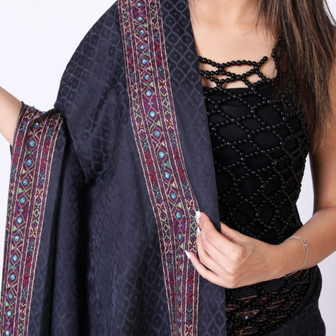 Cotton Satin Jacquard Banjara Print Saree