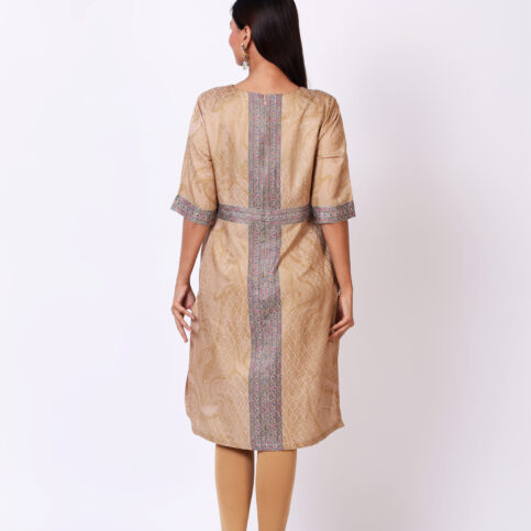 Cotton Satin Jacquard Banjara Print Tunic