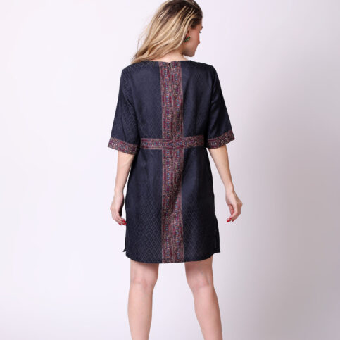 Cotton Satin Jacquard Banjara Print Tunic