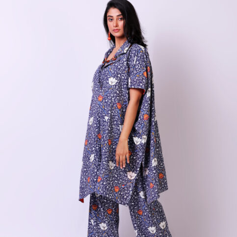Flame Flower Cotton Voile Kaftan