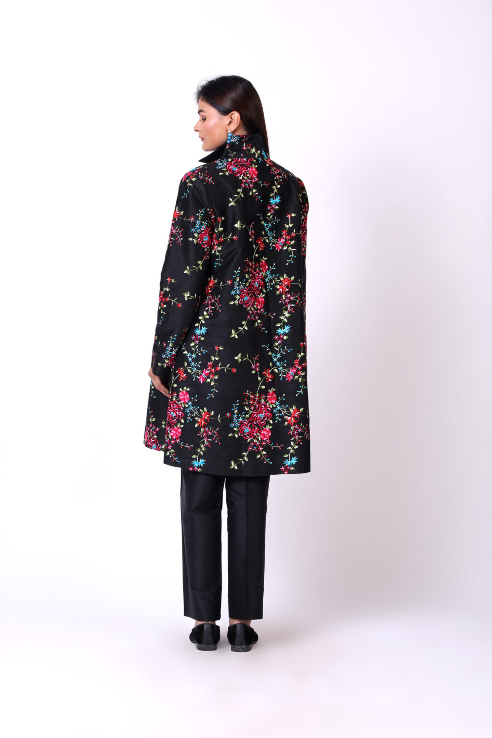 Floral Embroidered Silk Jacket