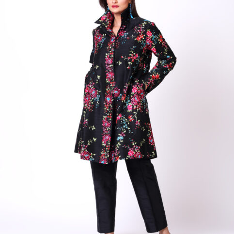 Floral Embroidered Silk Jacket