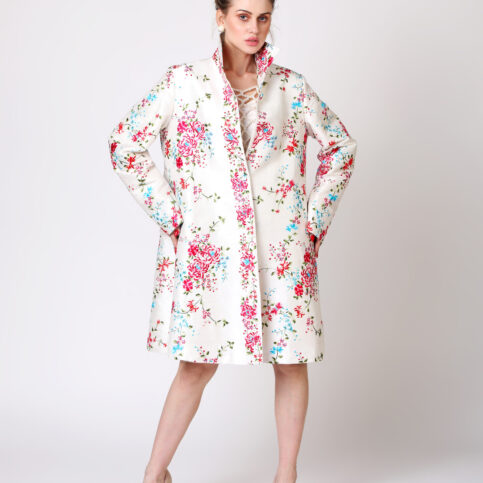 Floral Embroidered Silk Jacket