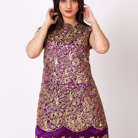Gilded Filigree Embroidered Organza Kurta Dress