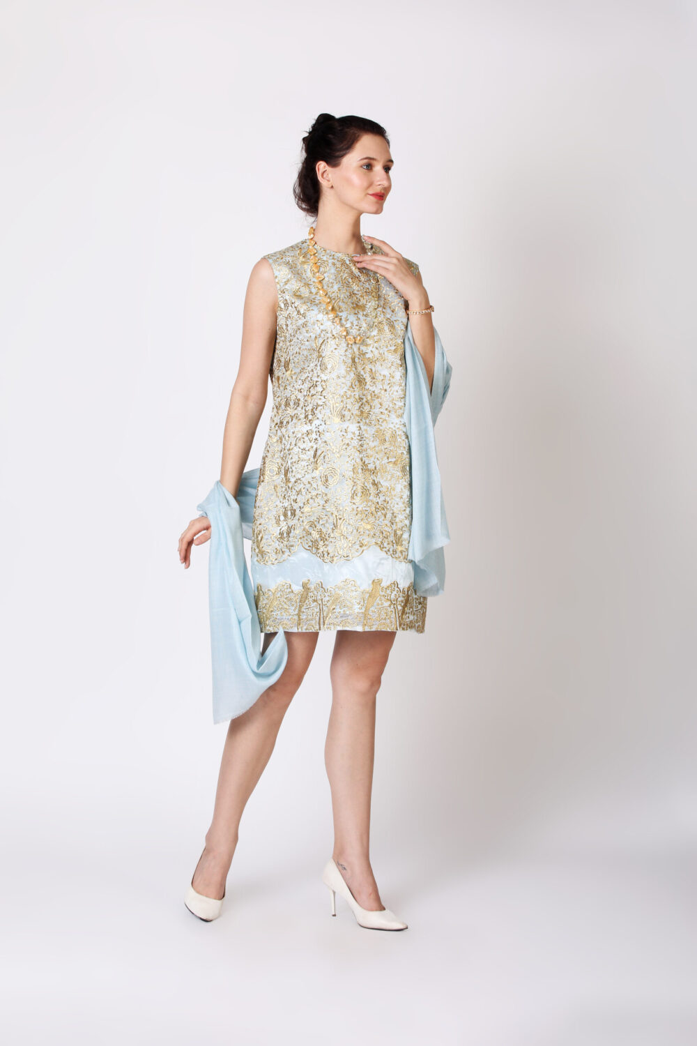 Gilded Filigree Embroidered Organza Kurta Dress