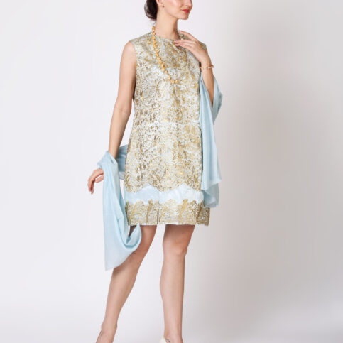 Gilded Filigree Embroidered Organza Kurta Dress