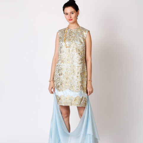 Gilded Filigree Embroidered Organza Kurta Dress