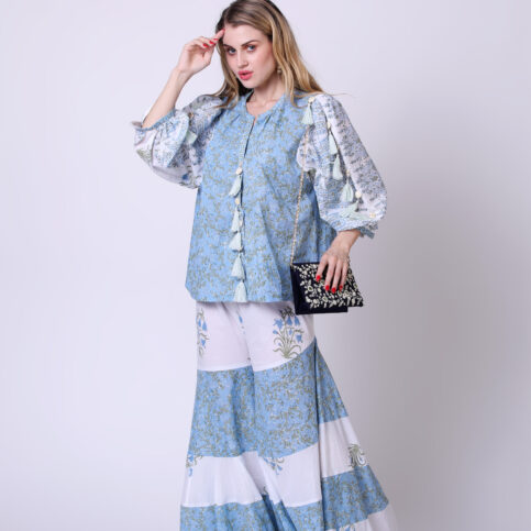 Hand Block Printed Cotton Voile Blouse
