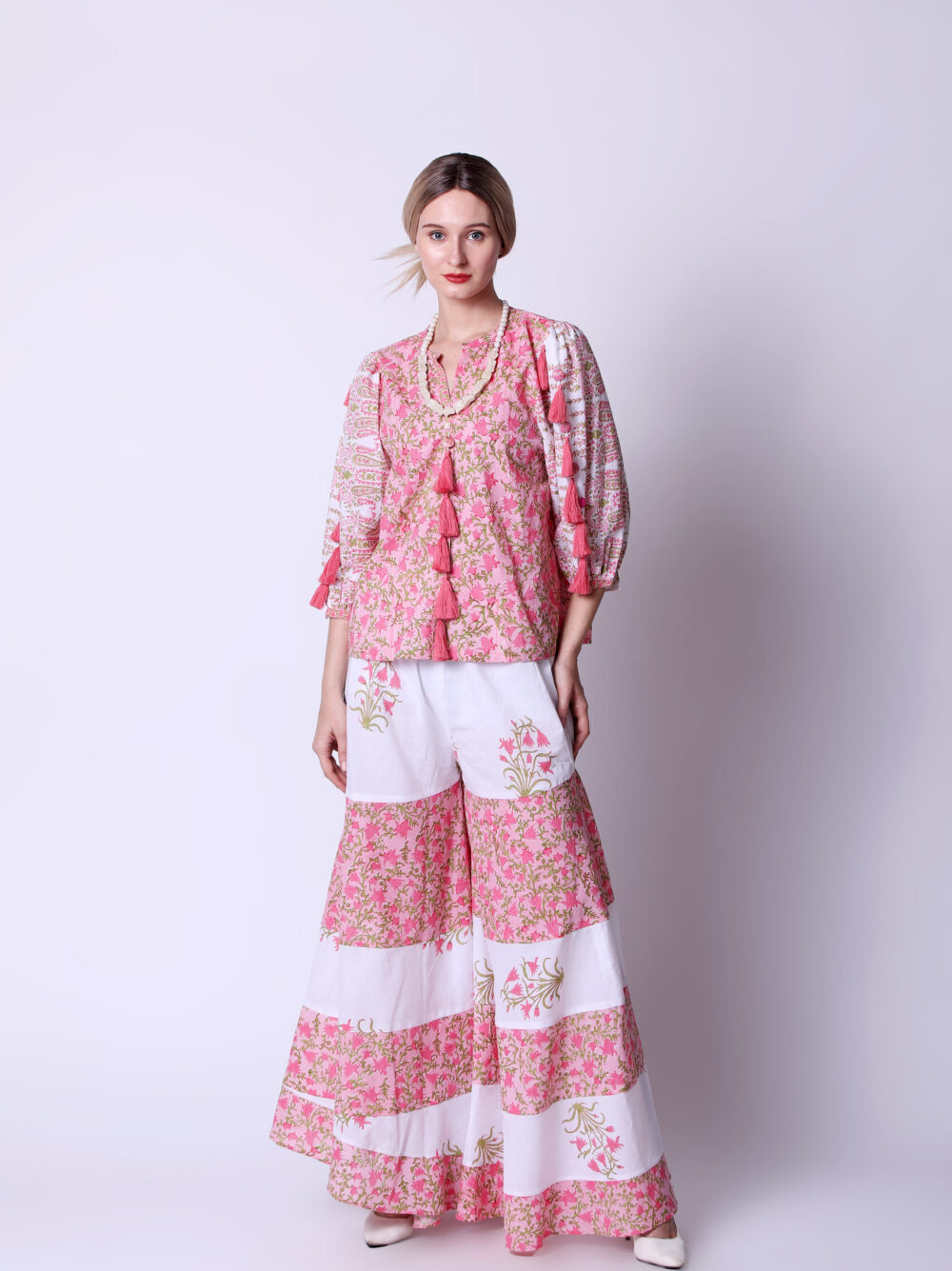 Hand Block Printed Cotton Voile Blouse
