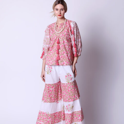 Hand Block Printed Cotton Voile Blouse