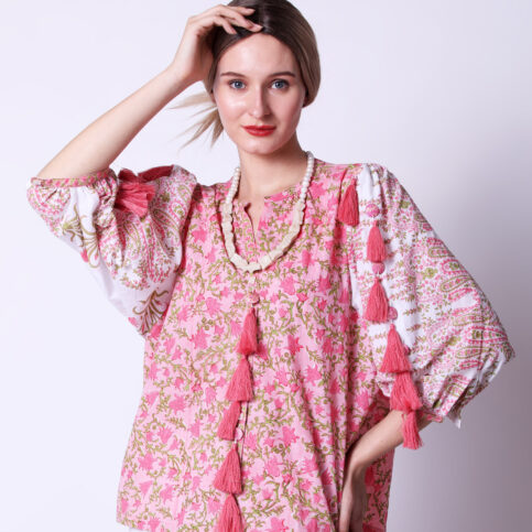 Hand Block Printed Cotton Voile Blouse