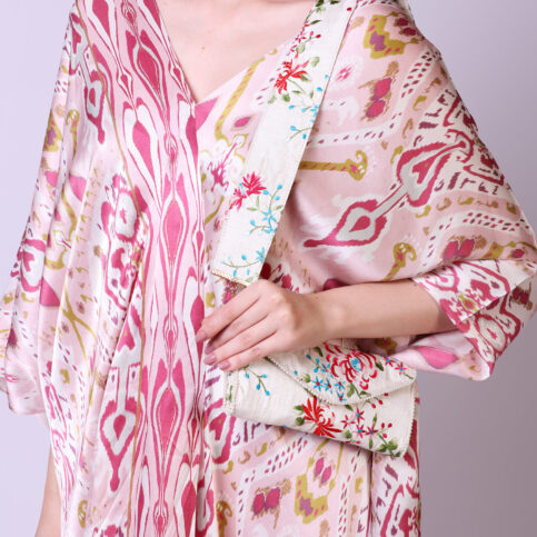 Ikat Printed Crossover Kaftan