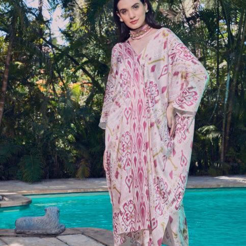 Ikat Printed Crossover Kaftan