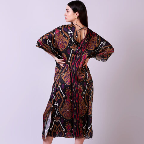 Ikat Printed Crossover Kaftan