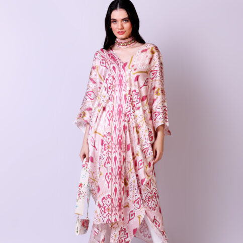 Ikat Printed Crossover Kaftan