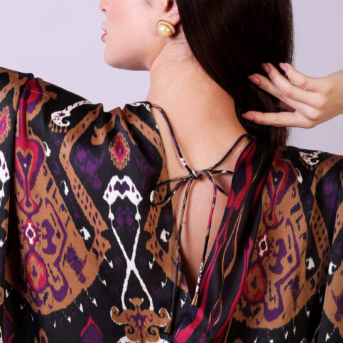 Ikat Printed Crossover Kaftan