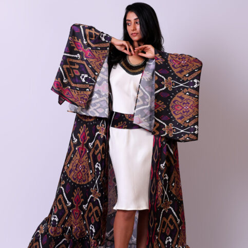 Ikat Printed Kimono Shrug