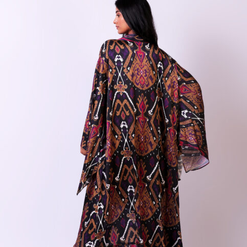 Ikat Printed Kimono Shrug