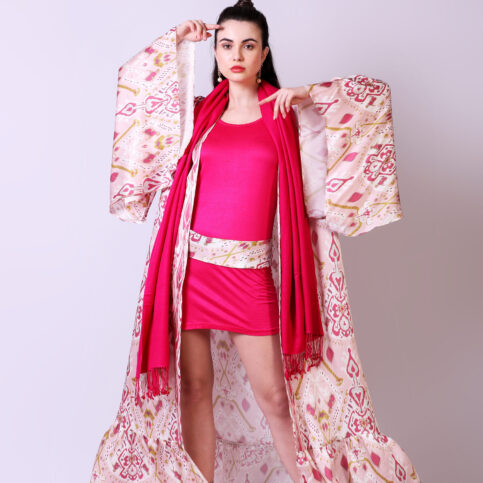 Ikat Printed Kimono Shrug