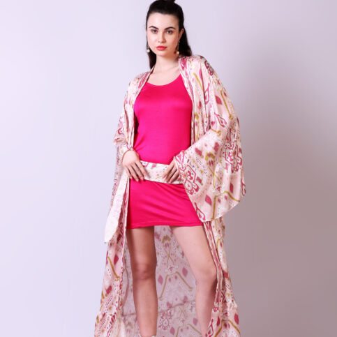 Ikat Printed Kimono Shrug