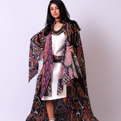 Ikat Printed Kimono Shrug