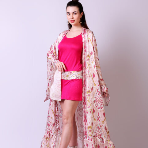 Ikat Printed Kimono Shrug