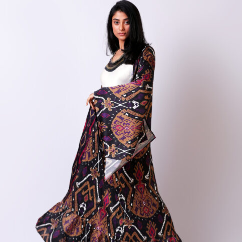 Ikat Printed Kimono Shrug