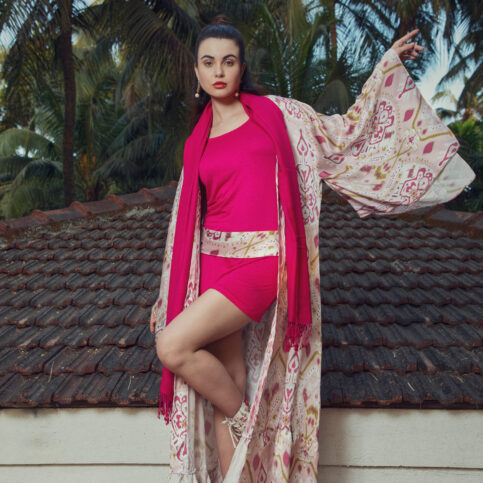 Ikat Printed Kimono Shrug