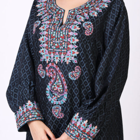 Jacquard Embroidered Kurta