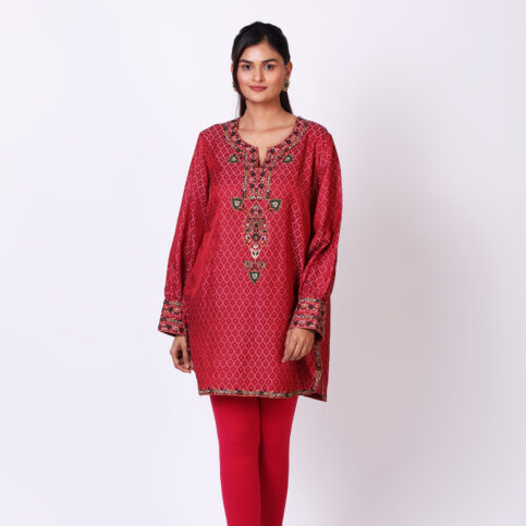 Jacquard Embroidered Kurta