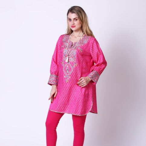 Jacquard Embroidered Kurta