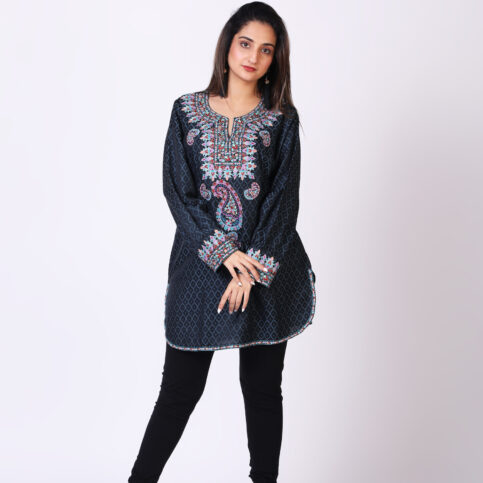 Jacquard Embroidered Kurta