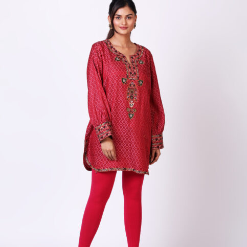 Jacquard Embroidered Kurta