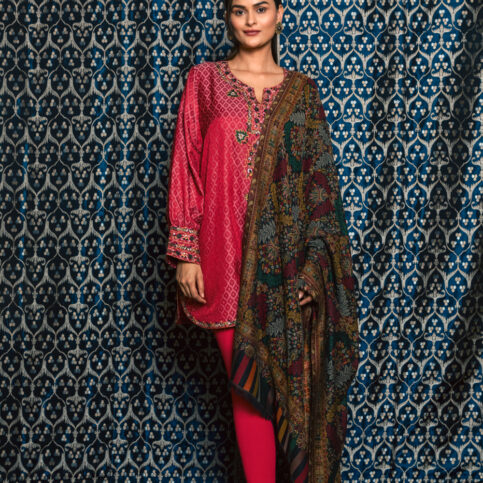Jacquard Embroidered Kurta