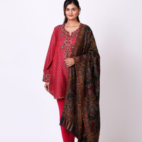 Jacquard Embroidered Kurta