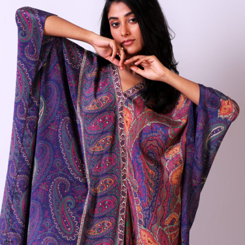 Jamawar Printed CDC Crossover Kaftan