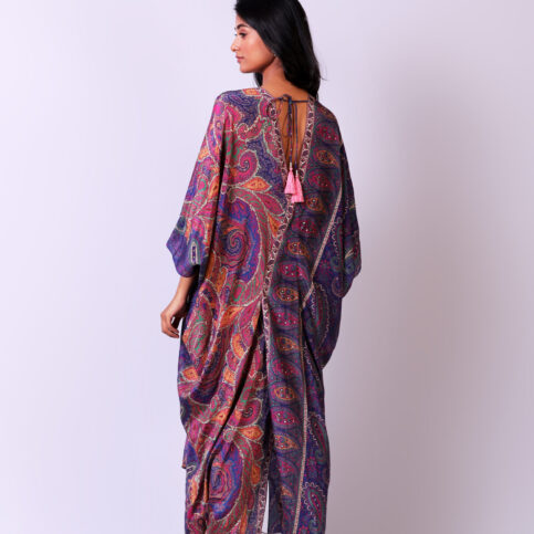 Jamawar Printed CDC Crossover Kaftan